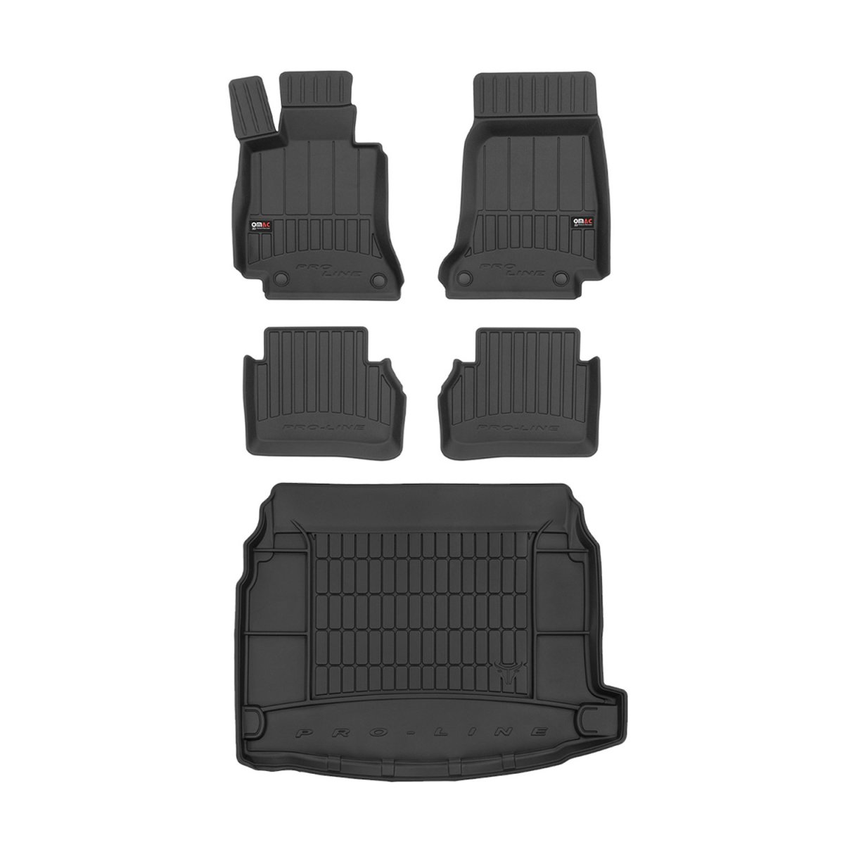 Mercedes E Class W213 Floor-Trunk Mats - Omac - KIT 3D PREMIUM - Black - 2017-2020 Mercedes E Class W213 Floor-Trunk Mats - Omac - KIT 3D PREMIUM - Black - 2017-2020